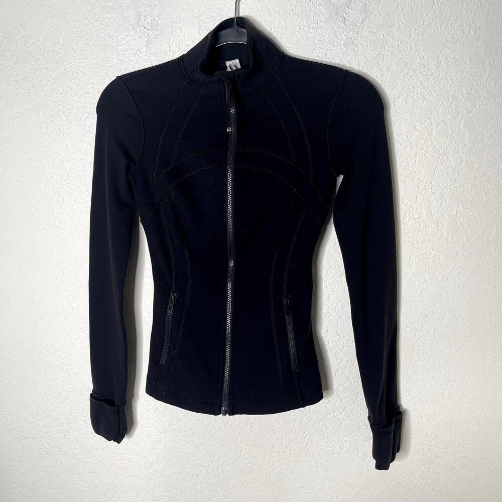 Lululemon Define Jacket Luon Black Size 0 Full Zip Thumbholes LW3GQ6S